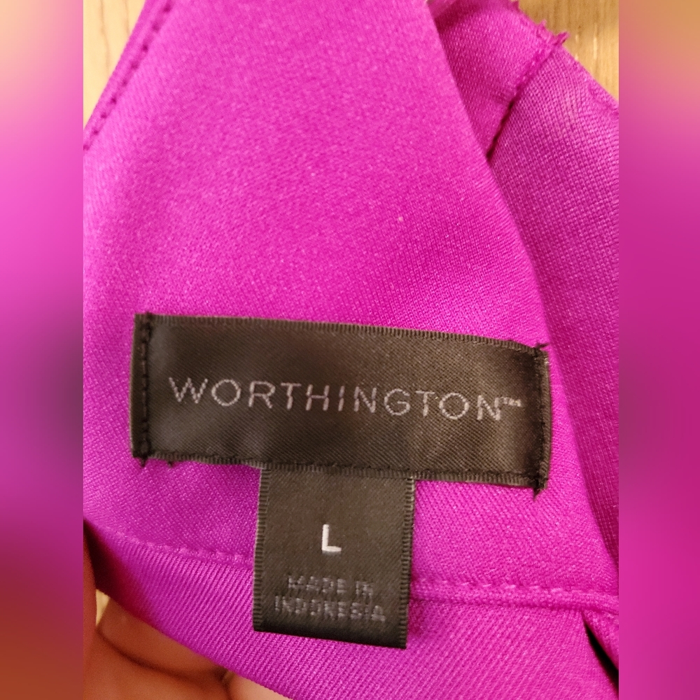 Worthington Peplum Sleeveless Top size L - Picture 5 of 6